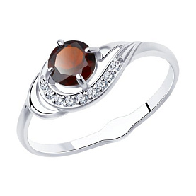 Кольцо Diamant - Серебро 925, Гранат, Фианит (арт. 94-310-00555-2)