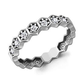 Кольцо Аквамарин - Серебро 925, Фианит (арт. 600343А.5)