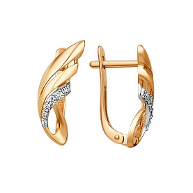 Серьги ЮФ Династия - Золото 585, Фианит (арт. 012662-1102)