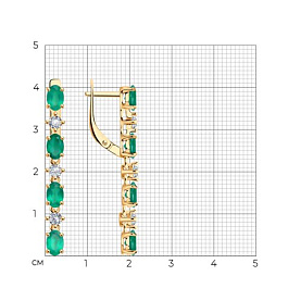 Серьги SOKOLOV - Серебро 925, Агат, Фианит (арт. 92023085)