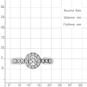 Кольцо Аквамарин - Серебро 925, Фианит (арт. 600391А.5)