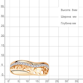 Кольцо Аквамарин - Серебро 925, Фианит (арт. 600810А.6)
