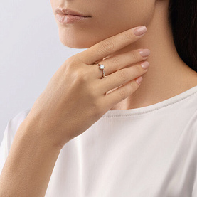 Кольцо SOKOLOV - Золото 585, Фианит (арт. 017958-3)