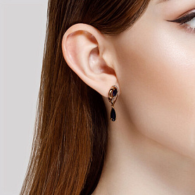 Серьги SOKOLOV - Золото 375, Синтетический сапфир , Фианит (арт. 37724817)