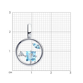 Подвеска SOKOLOV - Серебро 925, Топаз, Фианит (арт. 92030578)