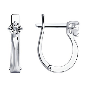 Серьги SOKOLOV - Серебро 925, Бриллиант (арт. 87020059)