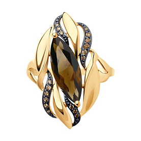 Кольцо SOKOLOV - Серебро 925, Раухтопаз, Фианит (арт. 92014557)