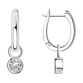 Серьги SOKOLOV - Серебро 925, Жемчуг культивированный, Фианит (арт. 94024208)