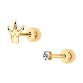 Серьги SOKOLOV - Золото 375, Фианит (арт. 027271-4)