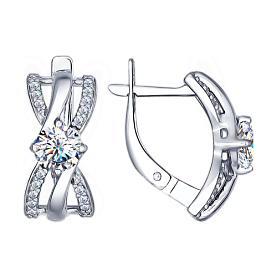 Серьги SOKOLOV - Серебро 925, Фианит (арт. 94022459)