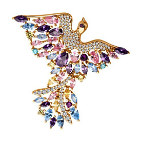 Брошь SOKOLOV - Серебро 925, Фианит (арт. 93040050)