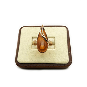 Кольцо Янтарная волна - Серебро 925, Янтарь (арт. 820134к)