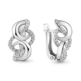 Серьги Аквамарин - Серебро 925, Фианит (арт. 42237А.5)