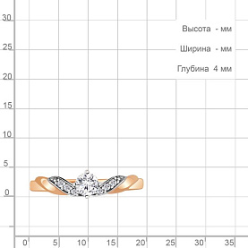 Кольцо Аквамарин - Серебро 925, Фианит (арт. 68926А.6)