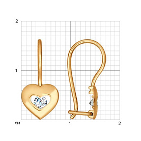 Серьги SOKOLOV - Золото 585, Фианит (арт. 027177)