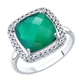 Кольцо Diamant - Серебро 925, Агат, Фианит (арт. 94-310-00433-1)