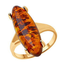 Кольцо SOKOLOV - Серебро 925, Янтарь пресс. (арт. 83010030)