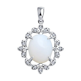 Подвеска SOKOLOV - Серебро 925, Опалит, Фианит (арт. 83030311)