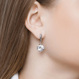 Серьги SOKOLOV - Серебро 925, Горный хрусталь, Фианит (арт. 92022046)