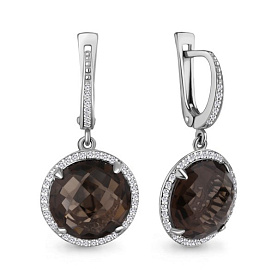 Серьги Аквамарин - Серебро 925, Кварц (арт. 4436401А.5)