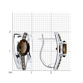 Серьги SOKOLOV - Серебро 925, Гранат, Фианит (арт. 92025406)