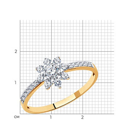 Кольцо SOKOLOV - Золото 585, Фианит (арт. 018972)