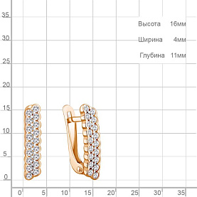 Серьги Аквамарин - Серебро 925, Фианит (арт. 400910А.6)
