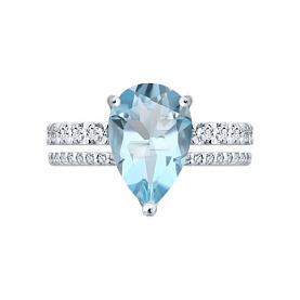 Кольцо SOKOLOV - Серебро 925, Топаз, Фианит (арт. 92014943)