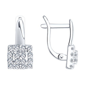 Серьги SOKOLOV - Серебро 925, Фианит (арт. 94021910)