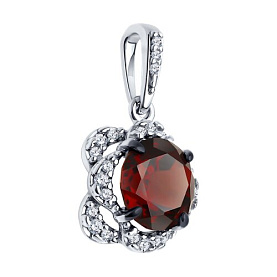 Подвеска SOKOLOV - Серебро 925, Синтетический ситалл , Фианит (арт. 92030759)