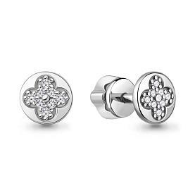 Серьги Аквамарин - Серебро 925, Фианит (арт. 400591А.5)