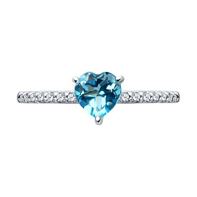 Кольцо SOKOLOV - Серебро 925, Топаз, Фианит (арт. 92014444)