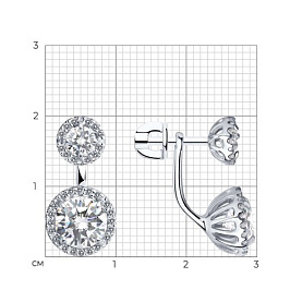 Серьги SOKOLOV - Серебро 925, Фианит (арт. 94021435)