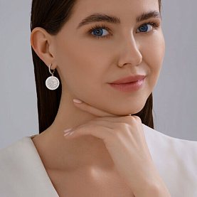 Серьги SOKOLOV - Серебро 925, Керамика, Фианит (арт. 94026914)