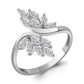 Кольцо Аквамарин - Серебро 925, Фианит (арт. 600095.5)