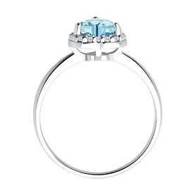 Кольцо SOKOLOV - Серебро 925, Топаз, Фианит (арт. 92014451)