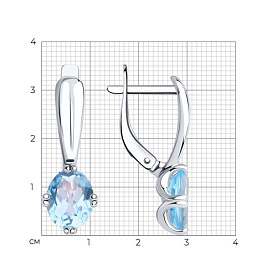 Серьги Diamant - Серебро 925, Топаз (арт. 94-320-00635-1)