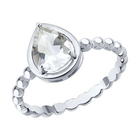 Кольцо SOKOLOV - Серебро 925, Горный хрусталь (арт. 92014696)