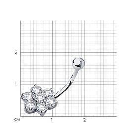 Пирсинг SOKOLOV - Серебро 925, Фианит (арт. 94060039)