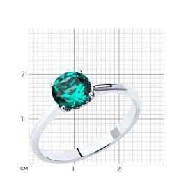 Кольцо SOKOLOV - Серебро 925, Синтетический изумруд (арт. 82010010)