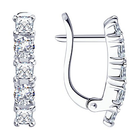 Серьги SOKOLOV - Серебро 925, Фианит (арт. 94021707)