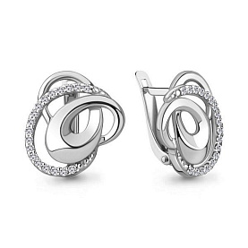 Серьги Аквамарин - Серебро 925, Фианит (арт. 49197А.5)