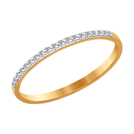 Кольцо SOKOLOV - Золото 375, Фианит (арт. 016924-4)