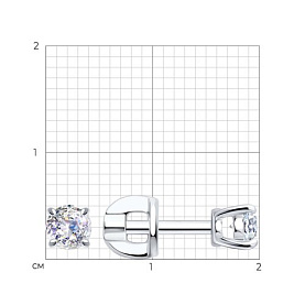 Серьги SOKOLOV - Серебро 925, Фианит (арт. 94027706)