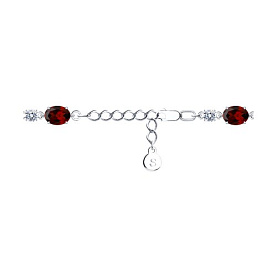 Браслет SOKOLOV - Серебро 925, Гранат, Фианит (арт. 92050151)