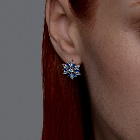 Серьги SOKOLOV - Серебро 925, Топаз, Фианит (арт. 92023072)