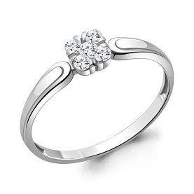 Кольцо Аквамарин - Серебро 925, Фианит (арт. 68765А.5)