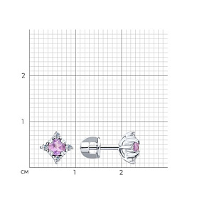 Серьги SOKOLOV - Серебро 925, Аметист, Фианит (арт. 92022405)