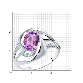 Кольцо Diamant - Серебро 925, Синтетический ситалл , Фианит (арт. 94-310-00569-2)
