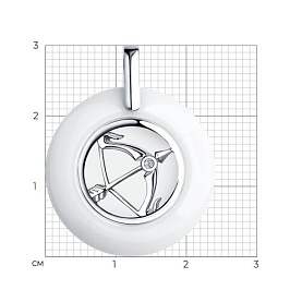 Подвеска Diamant - Серебро 925, Керамика, Фианит (арт. 94-130-00578-1)